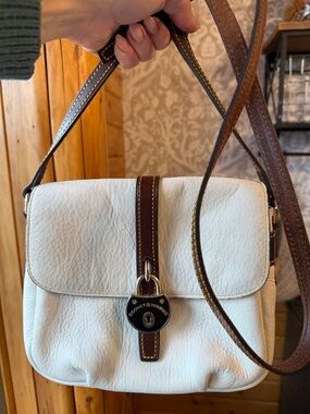 Dooney & Bourke Samba Crossbody bag bone pebbled leather Strap w/ padlock